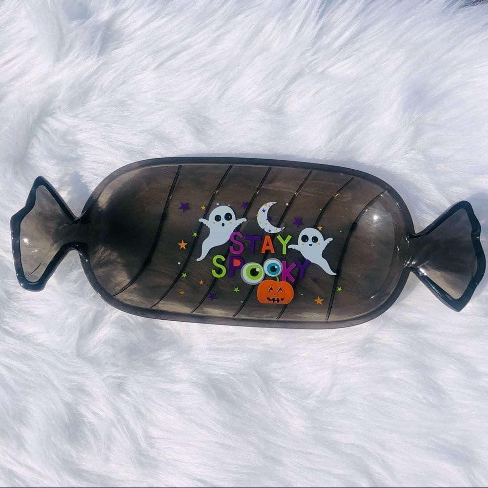 Halloween Candy- Inspired Plastic Serving Trays, 14 x 5.25-in Reusable